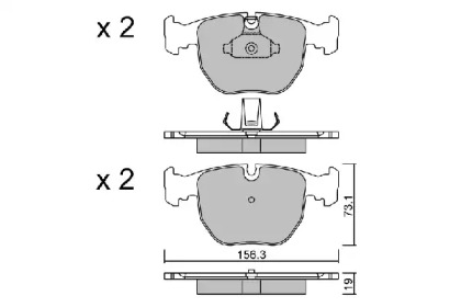 Комплект тормозных колодок (AISIN: BPBM-1004)